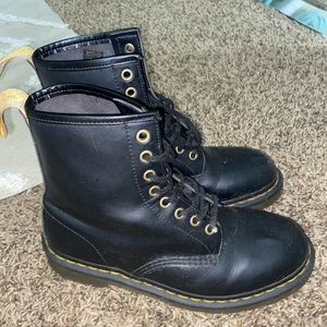 Matte black doc martens